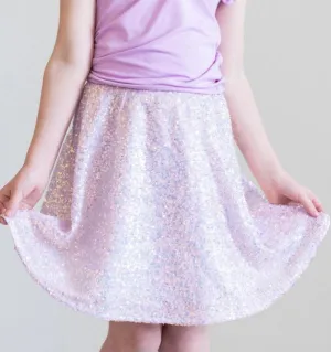 LAVENDER SEQUIN TWIRL SKIRT | Mila and Rose
