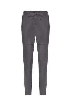LEATHER PANTS GRAY