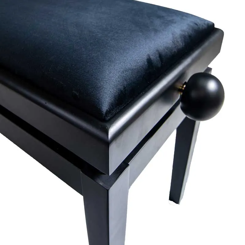 Legato Adjustable Piano Stool/Bench, Satin Black