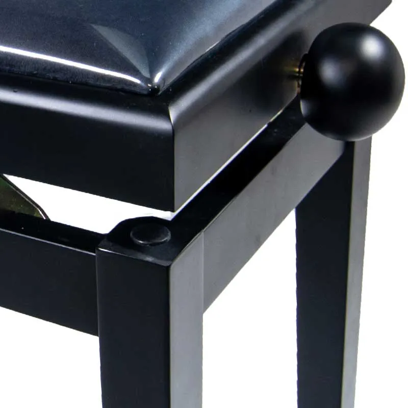 Legato Adjustable Piano Stool/Bench, Satin Black