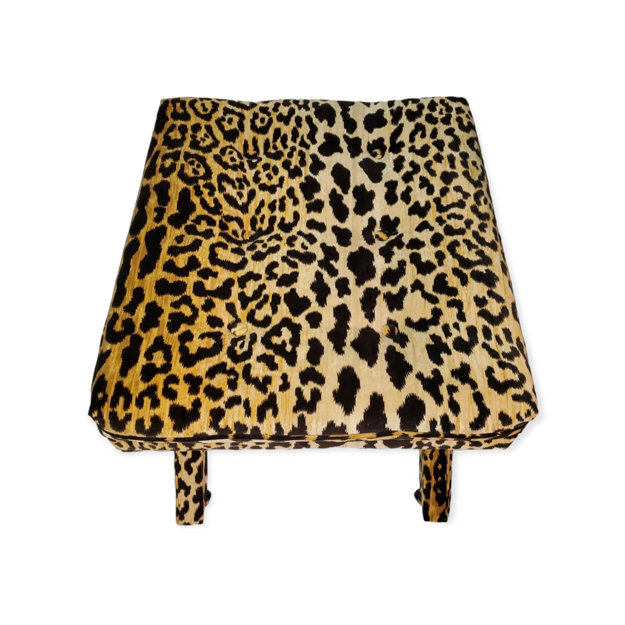Leopard Print Velvet X Bench