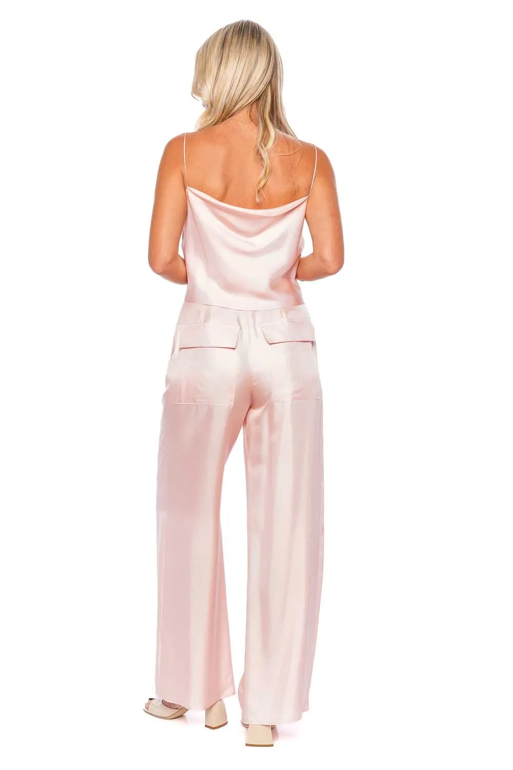Light Pink Silk Twill Bias Cami