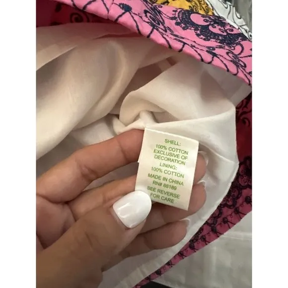 Lilly Pulitzer Bowen Color Blocked Bird Is The Word Embroidery Strapless Dress 2
