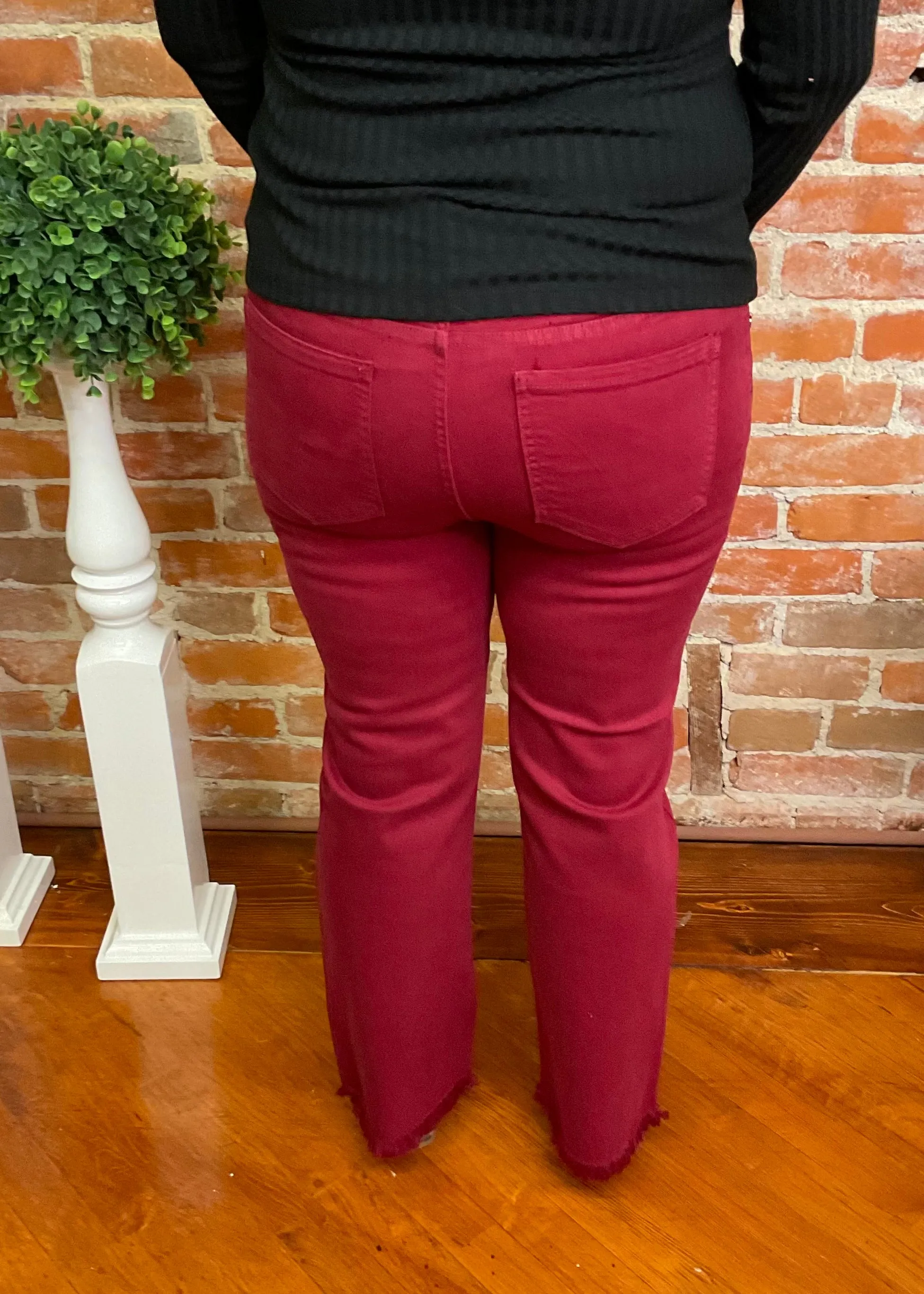 Liverpool Red Hannah Crop Flare Jeans