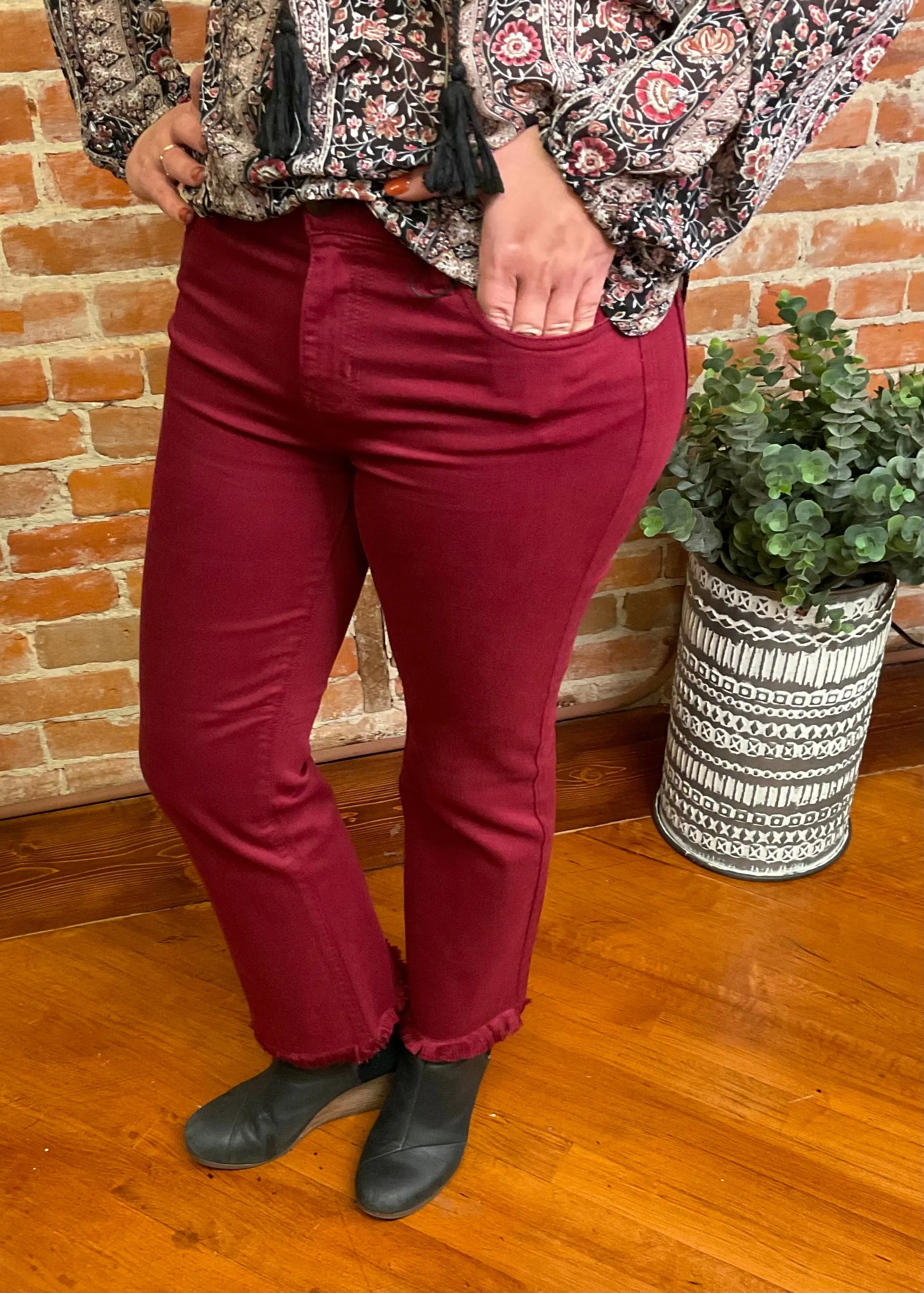 Liverpool Red Hannah Crop Flare Jeans