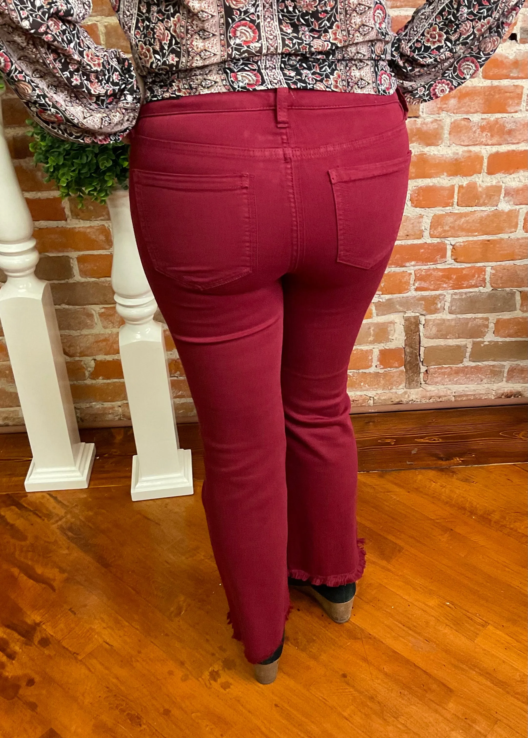 Liverpool Red Hannah Crop Flare Jeans