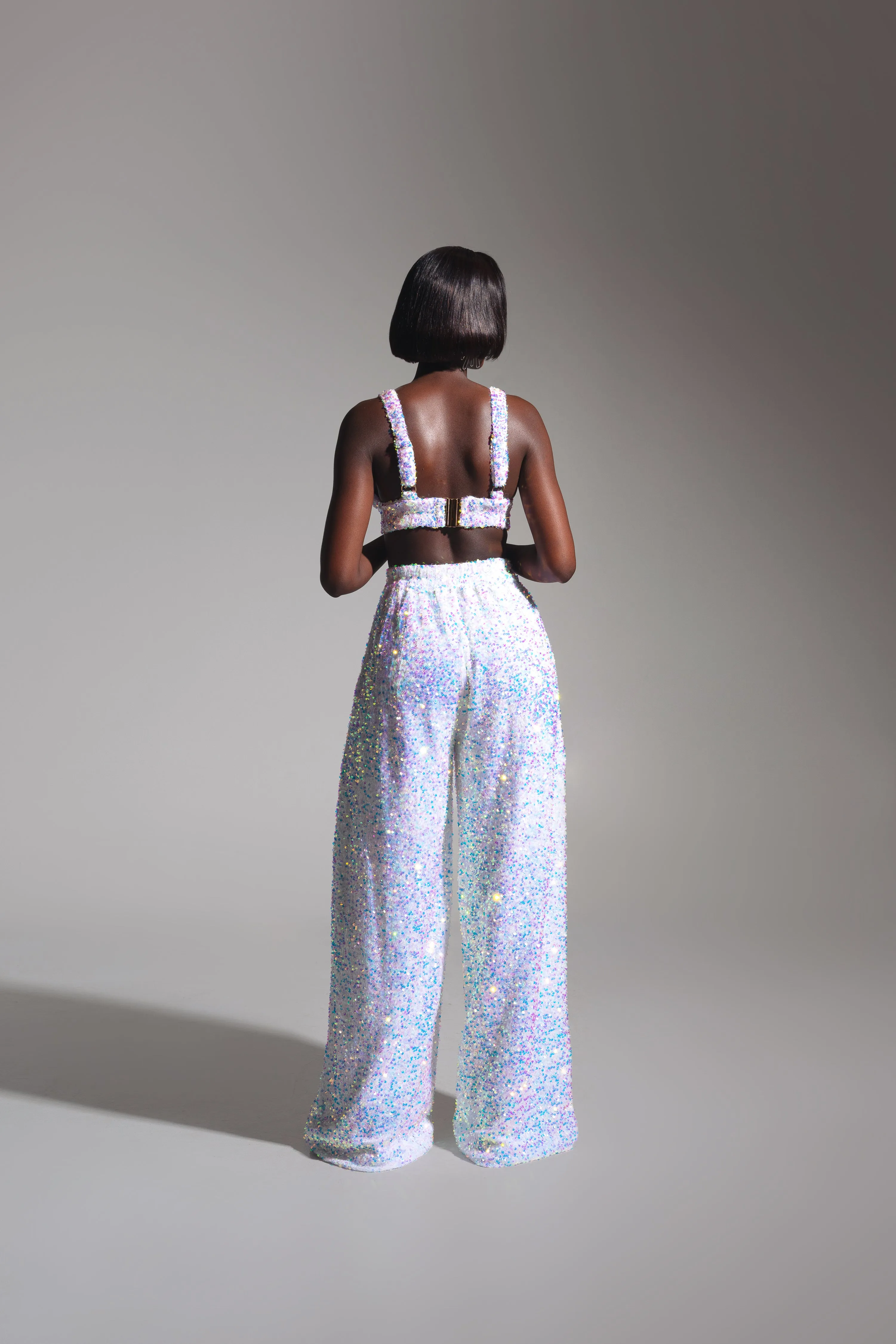 LIZA Sequin Pants in PEARL