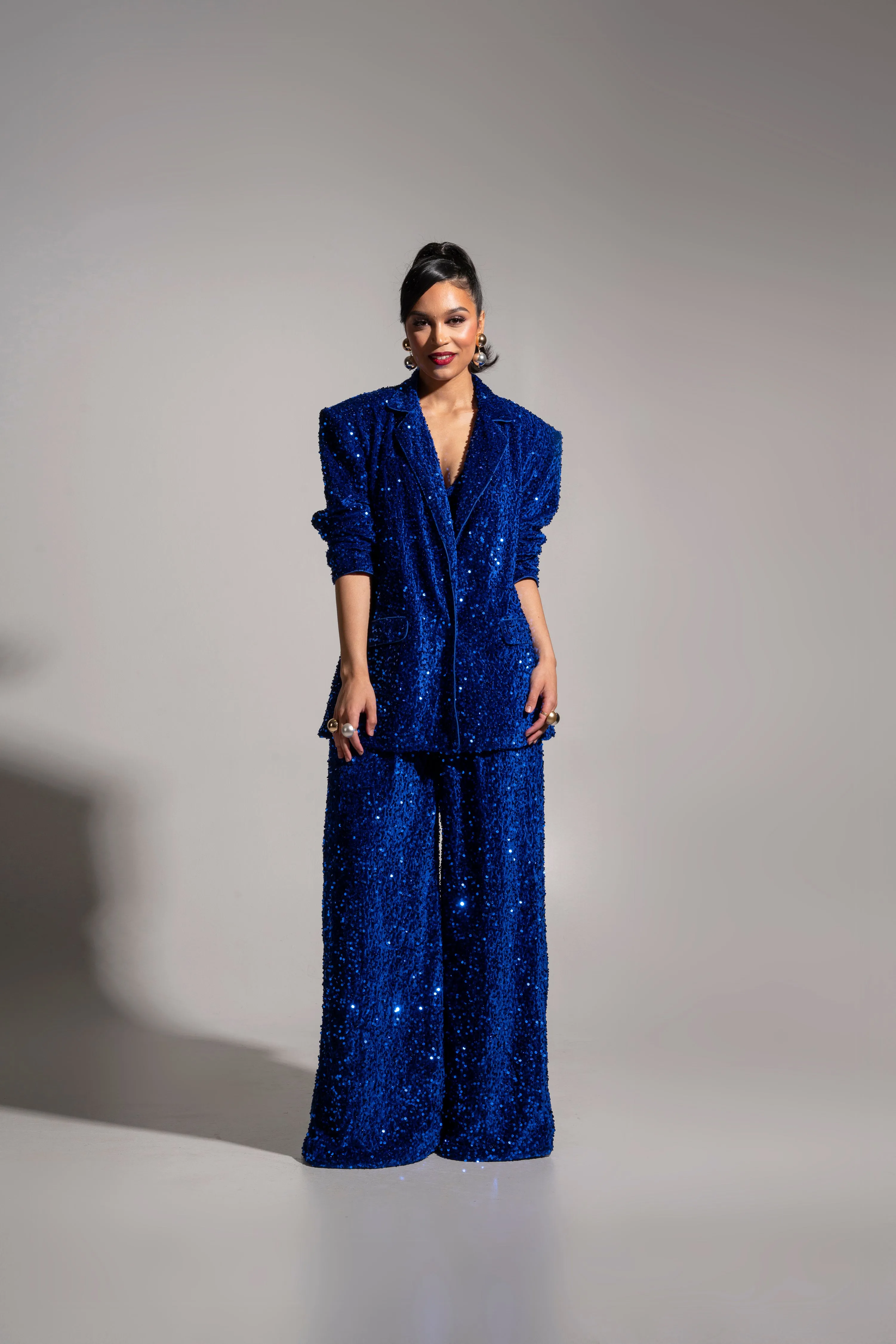 LIZA Sequin Pants in SAPPHIRE