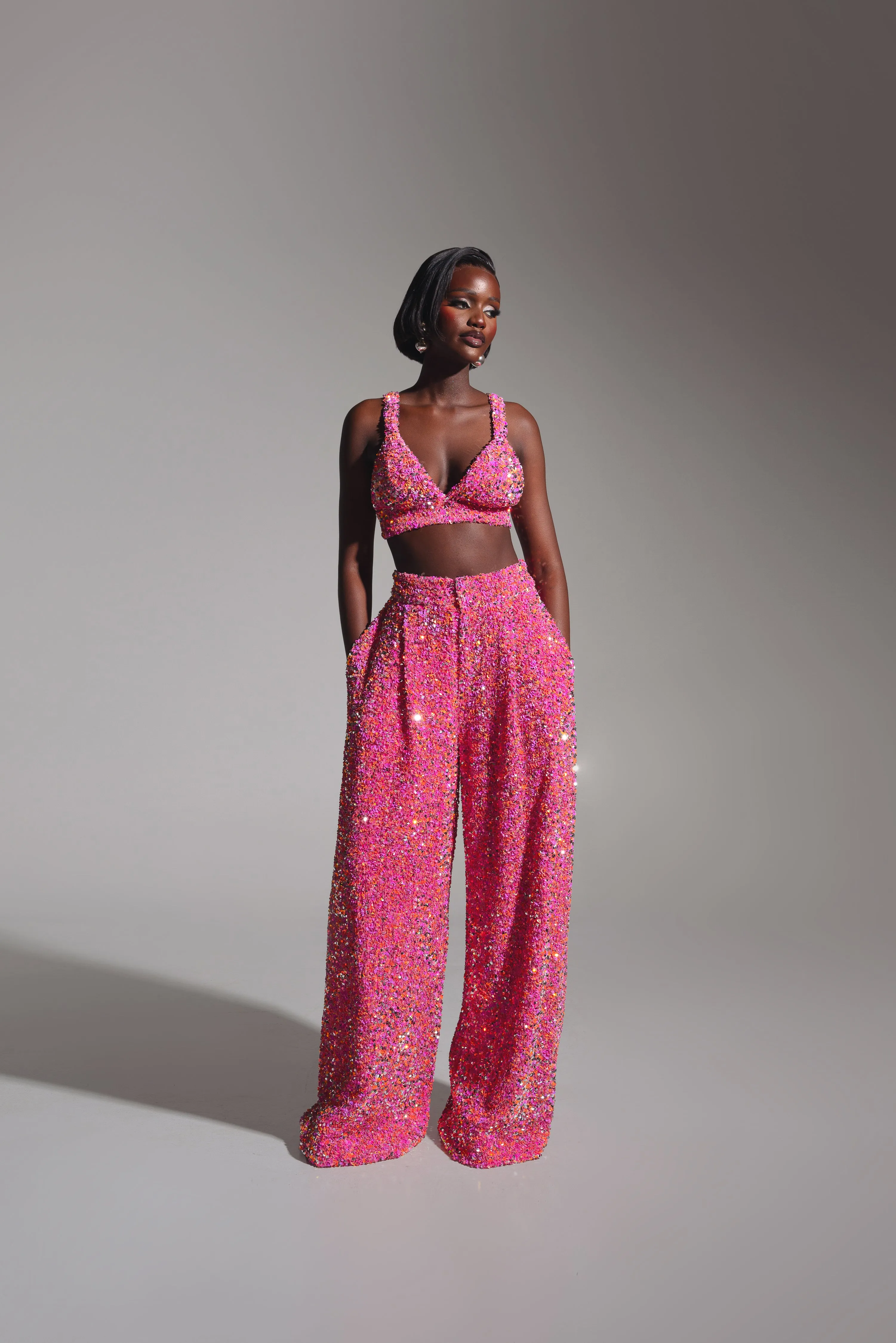 LIZA Sequin Pants in TOURMALINE