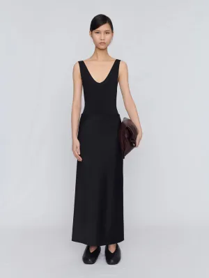 Long Skirt in Double Satin