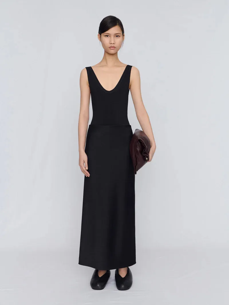Long Skirt in Double Satin