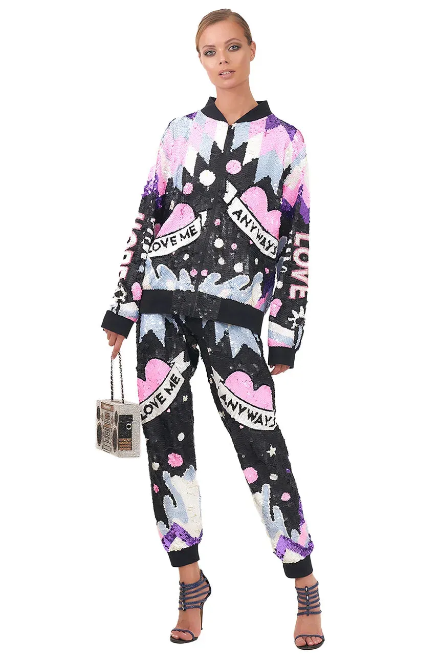 Love Me Anyway Sequin Runner Pants