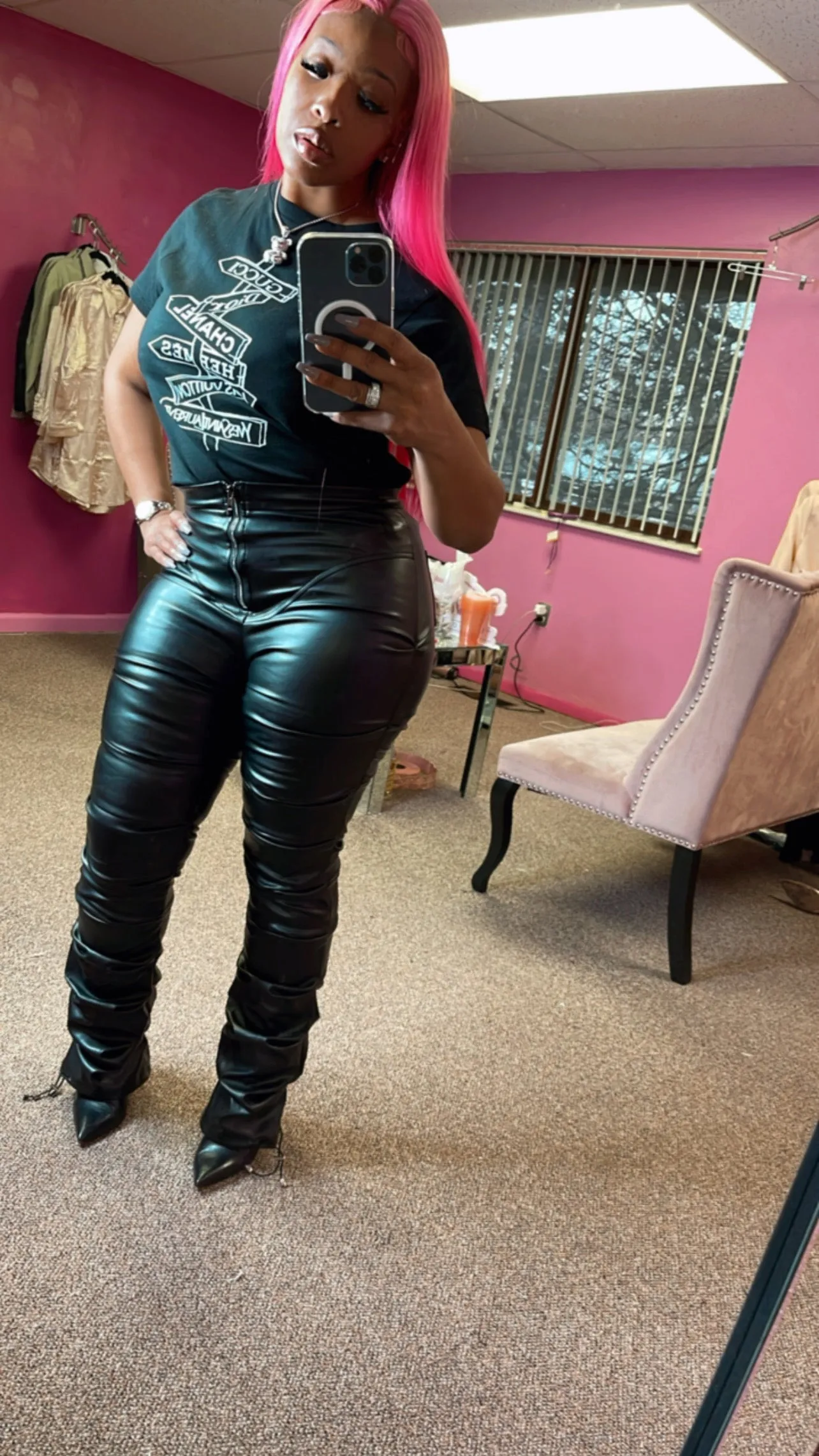 Luxe Vegan Leather Pants (Black)