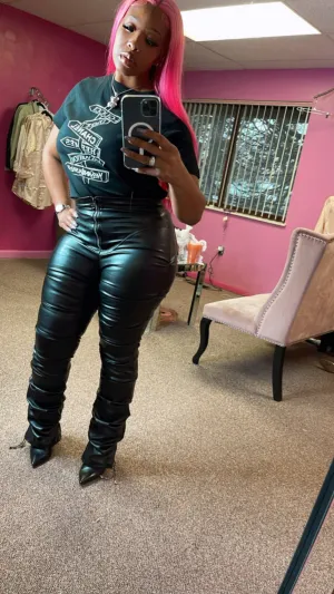 Luxe Vegan Leather Pants (Black)