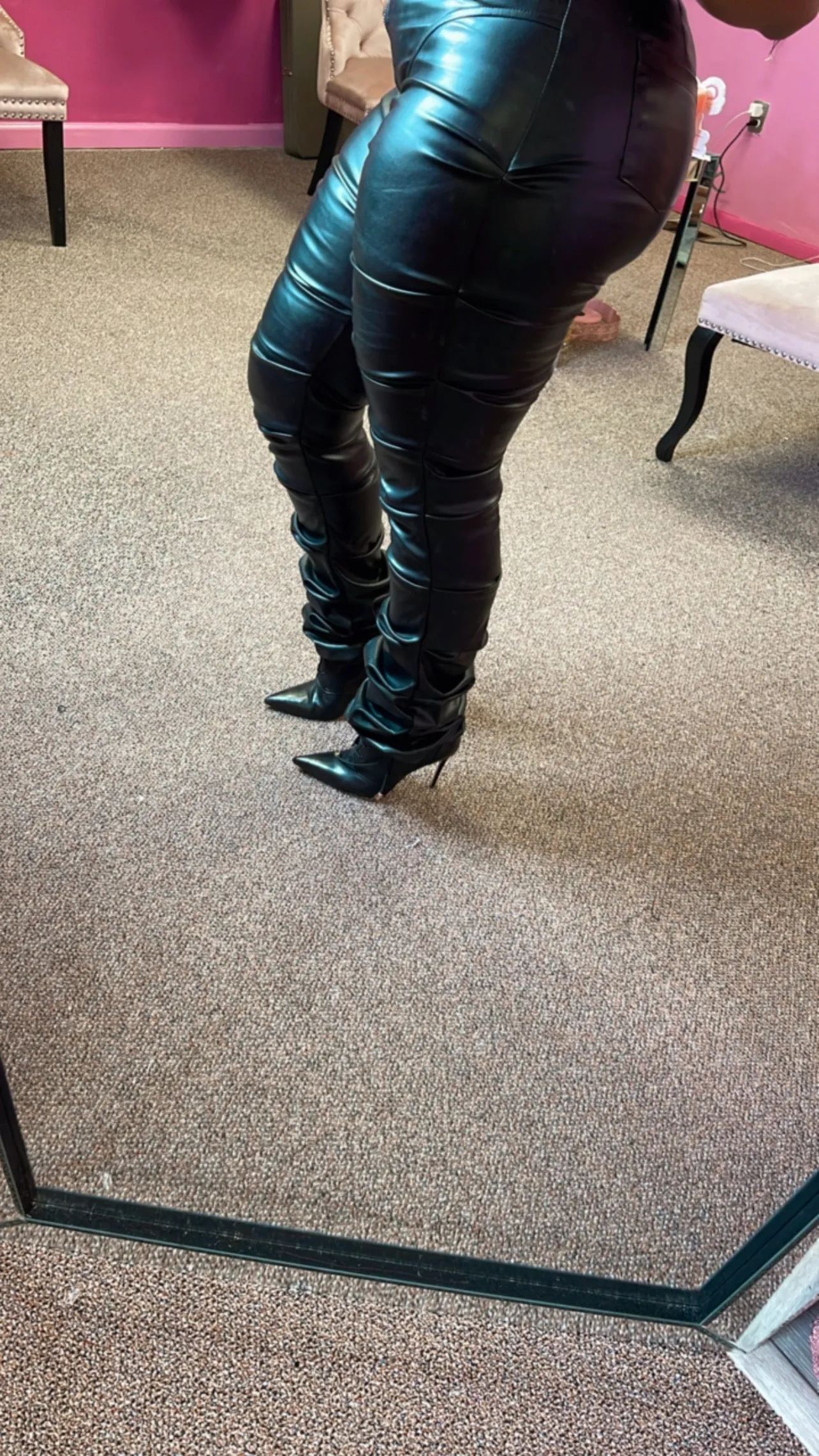 Luxe Vegan Leather Pants (Black)