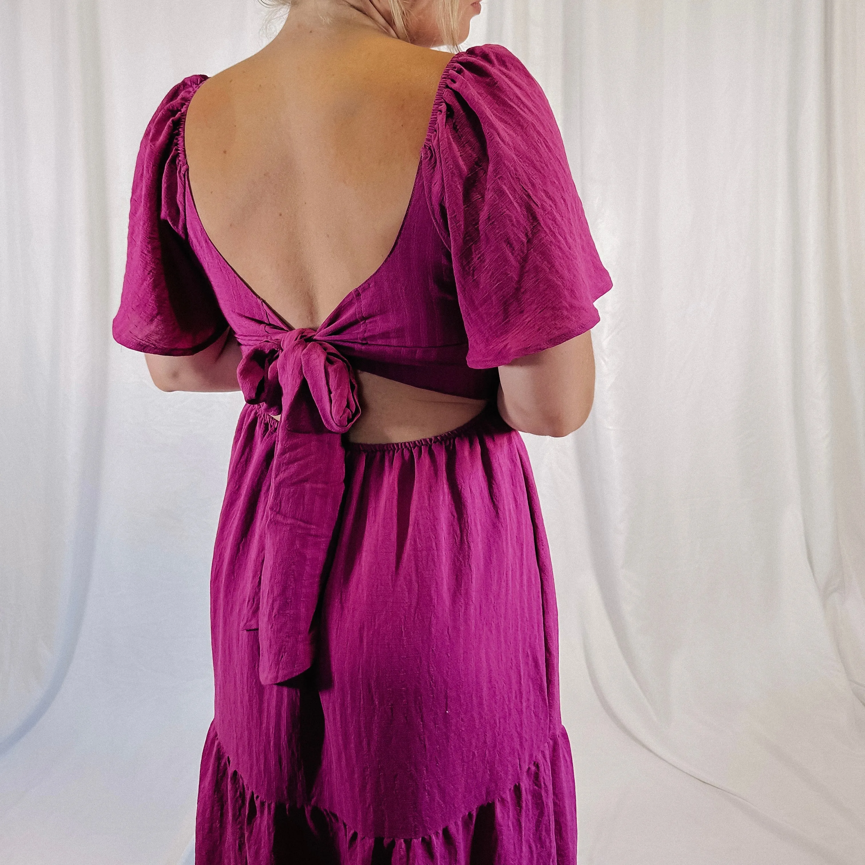 Magenta Fields Midi Dress - LAST ONE