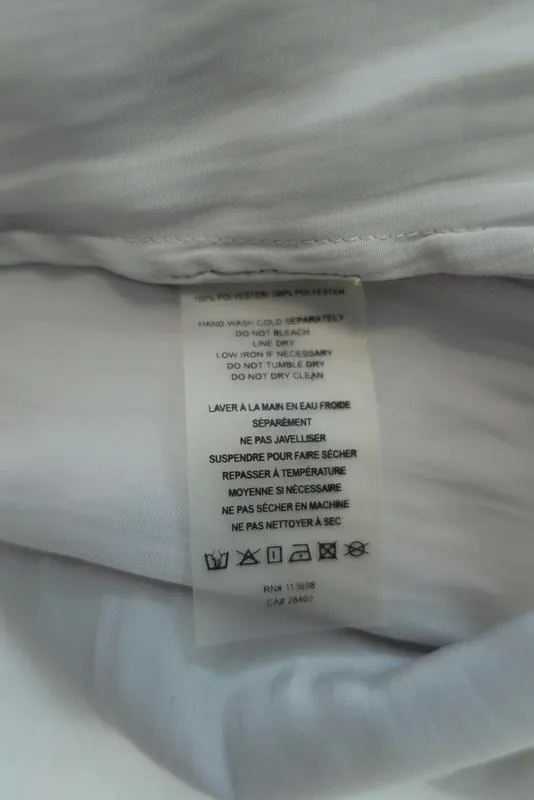Margaret O'Leary Handkerchief Skirt Light Gray Shirred Matte Satin Size Small