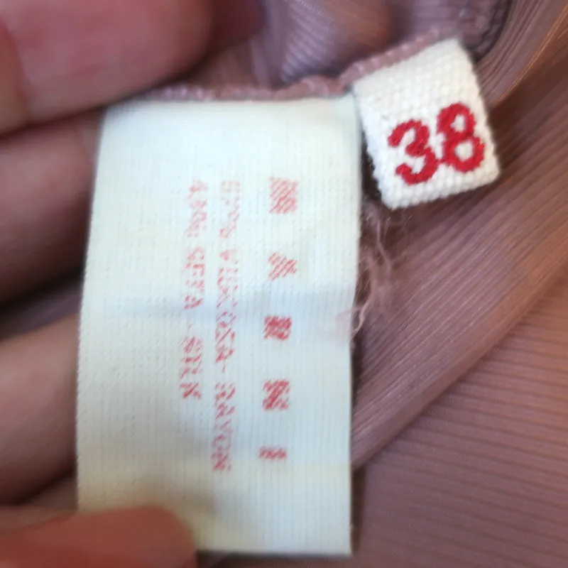 Marni Asymmetric Buttoned Blouse Antique Rose Silk-Blend Size 38 Long Sleeve Top