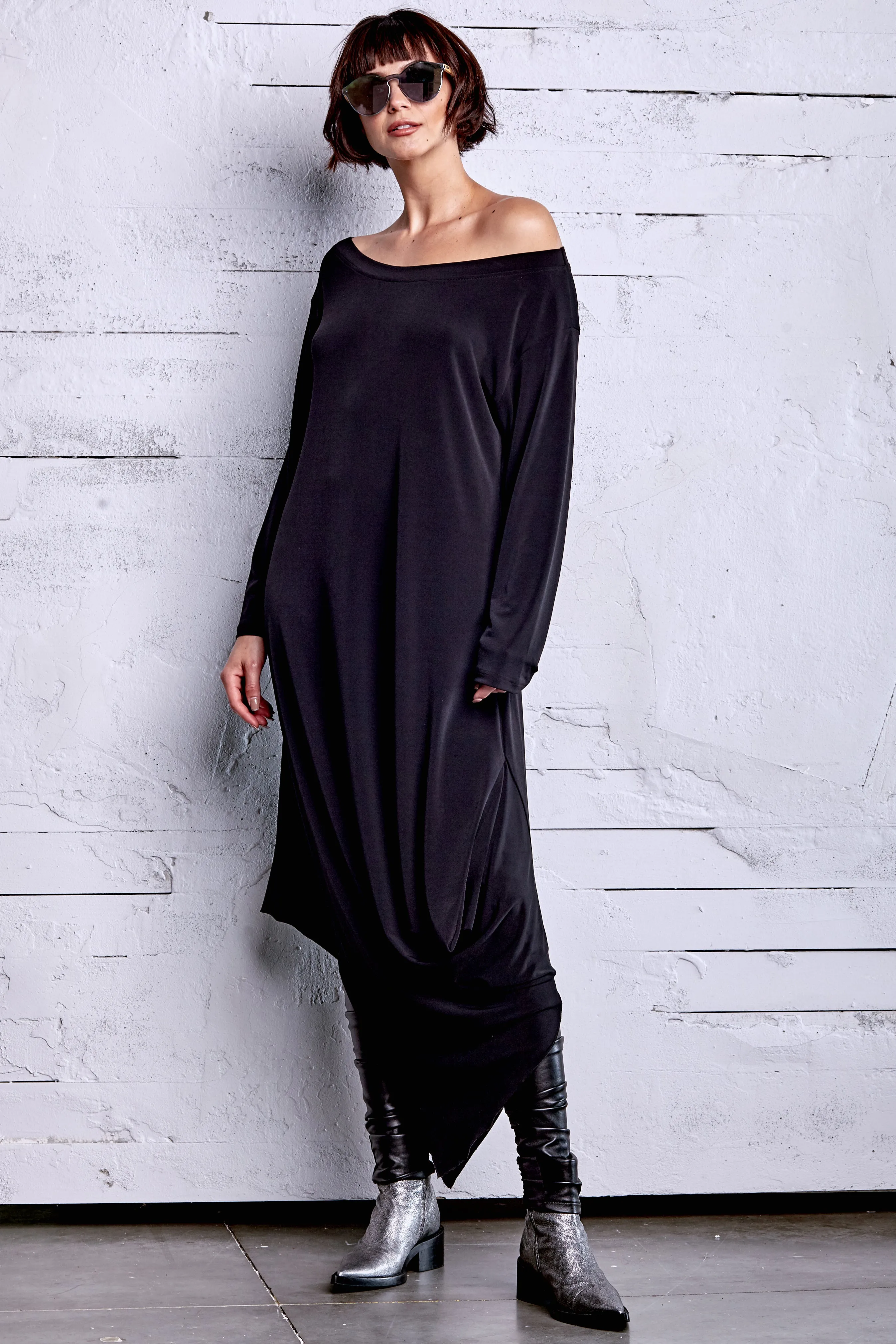 Matte Jersey Off The Shoulder Dress