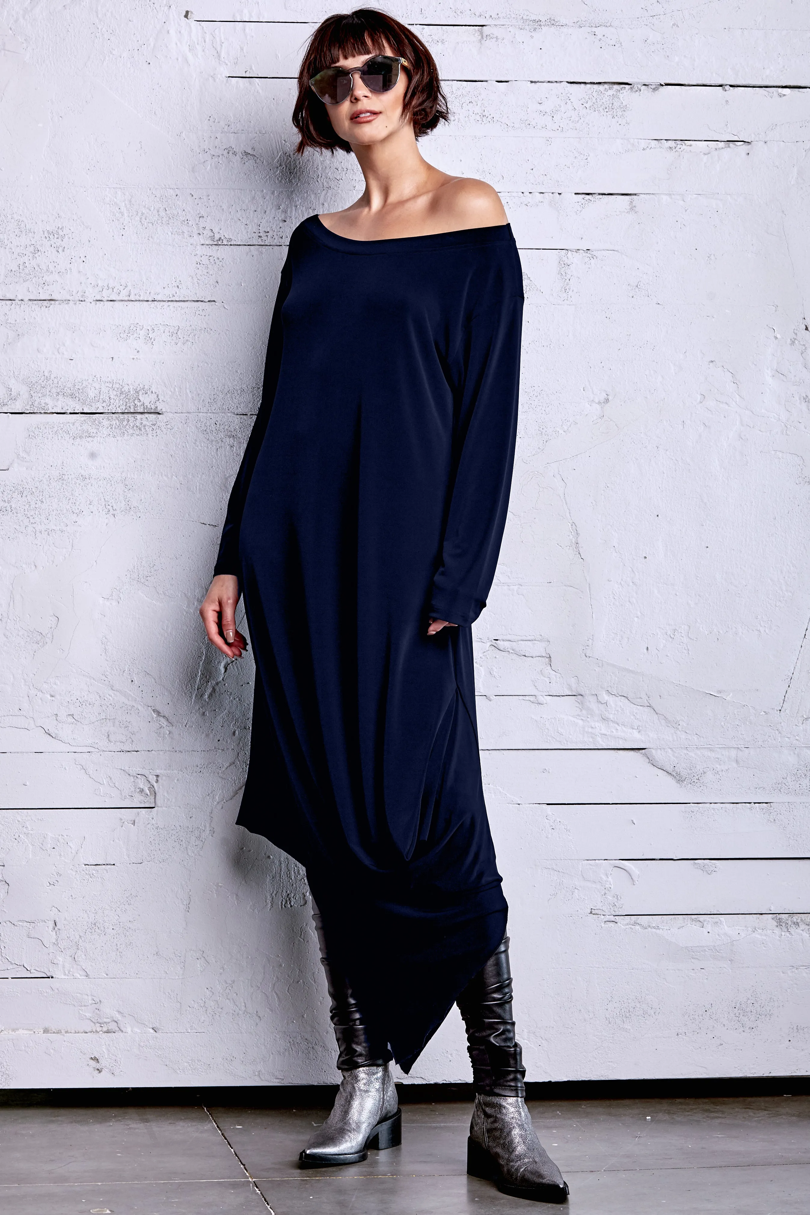 Matte Jersey Off The Shoulder Dress