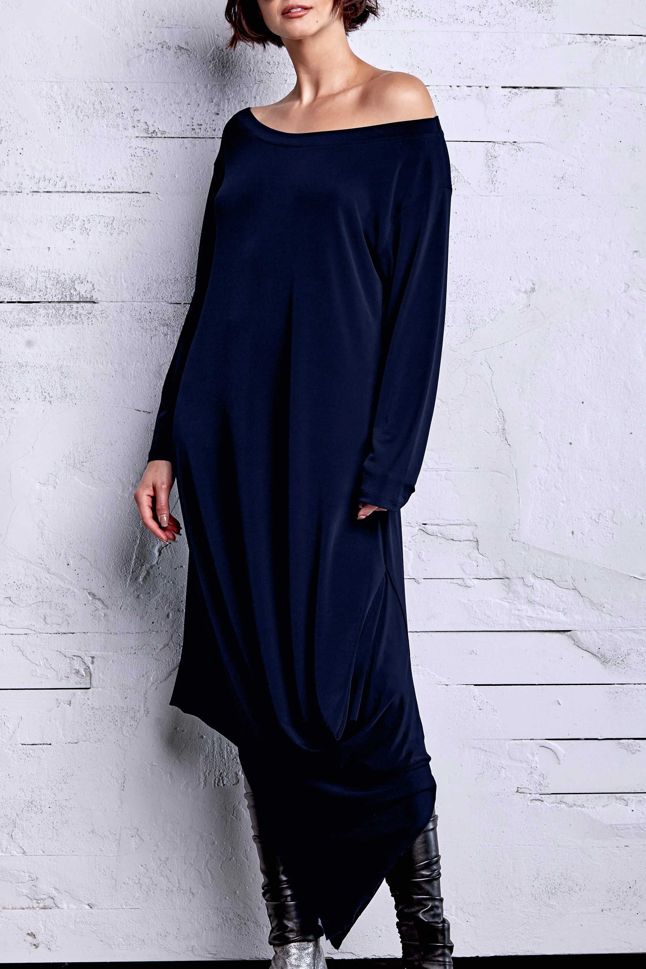 Matte Jersey Off The Shoulder Dress