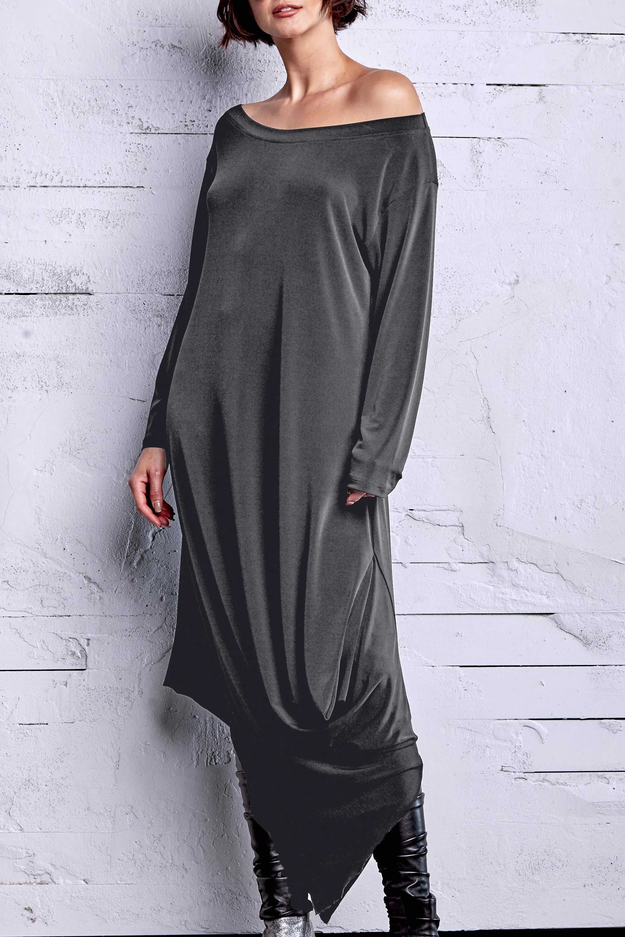 Matte Jersey Off The Shoulder Dress