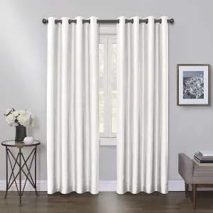 Max Blackout Mystique 100% Blackout Grommet Top Single Curtain Panel White 50x84