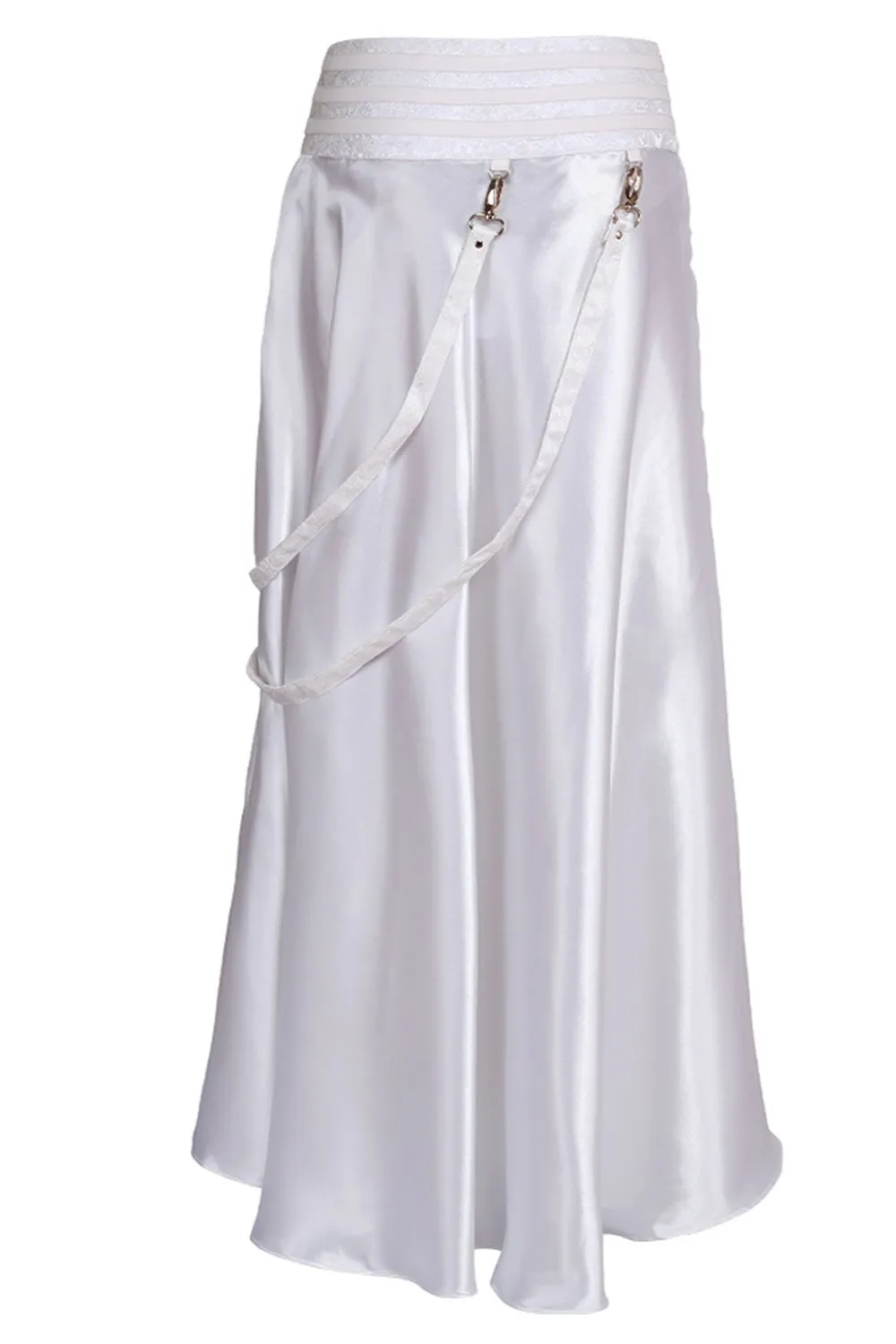 Maya White Gothic Ruched Skirt
