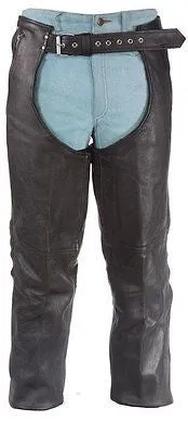 Men's motorcycle Four pocket with Removable liner Leather chap