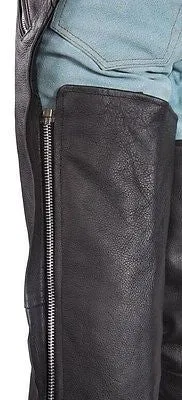 Men's motorcycle Four pocket with Removable liner Leather chap