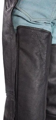 Men's motorcycle Four pocket with Removable liner Leather chap