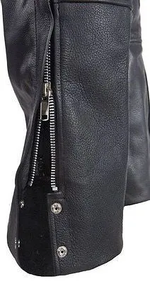 Men's motorcycle Four pocket with Removable liner Leather chap