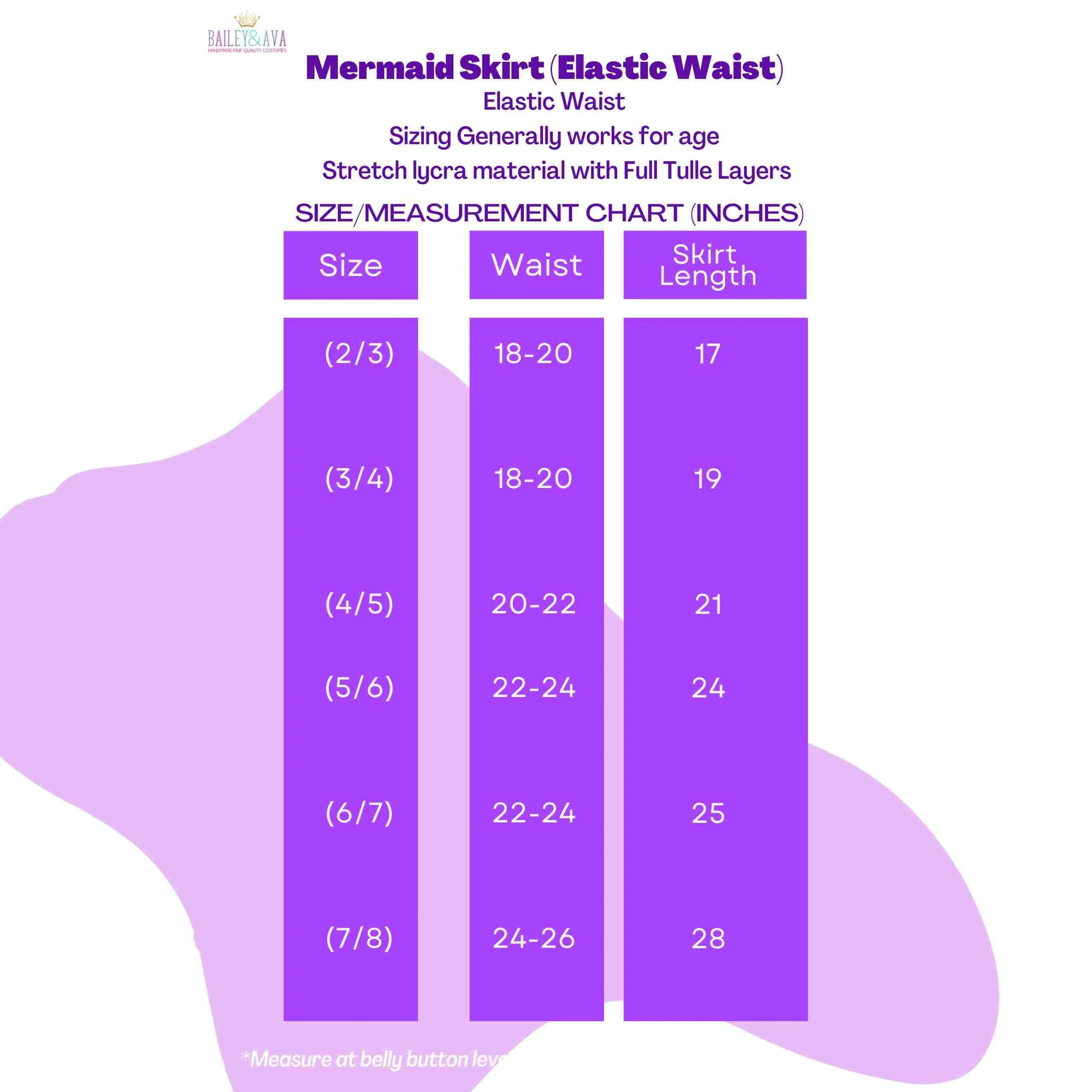 Mermaid Costume Lined Skirt - Violet/Teal