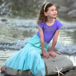 Mermaid Costume Lined Skirt - Violet/Teal
