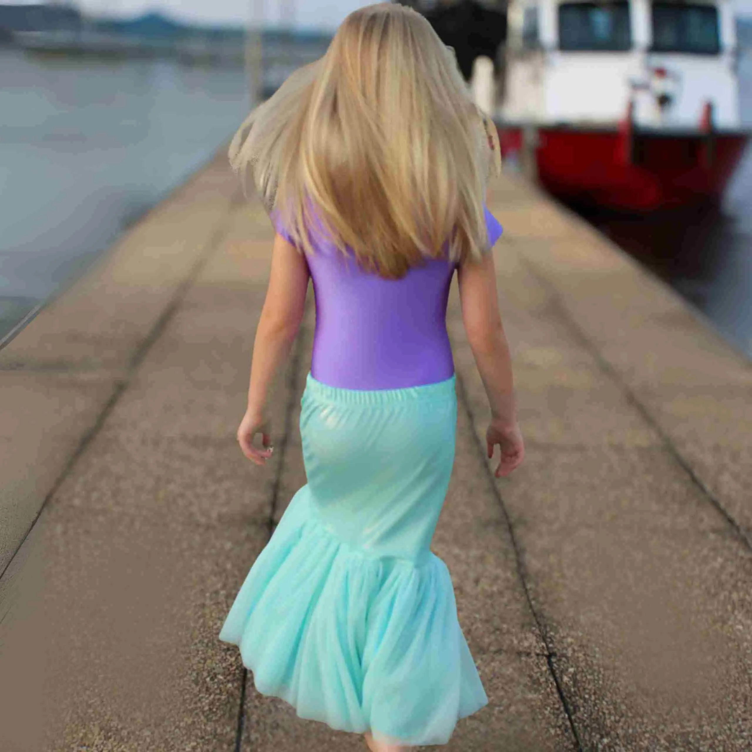 Mermaid Costume Lined Skirt - Violet/Teal