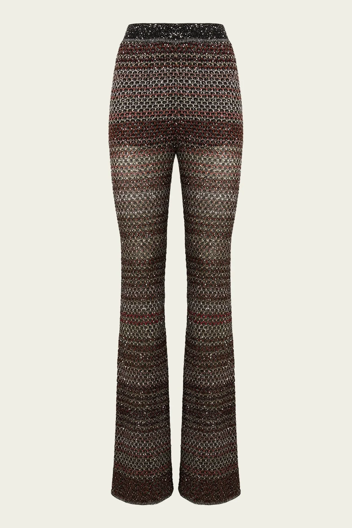 Mesh Knit Sequin Trouser in Multi