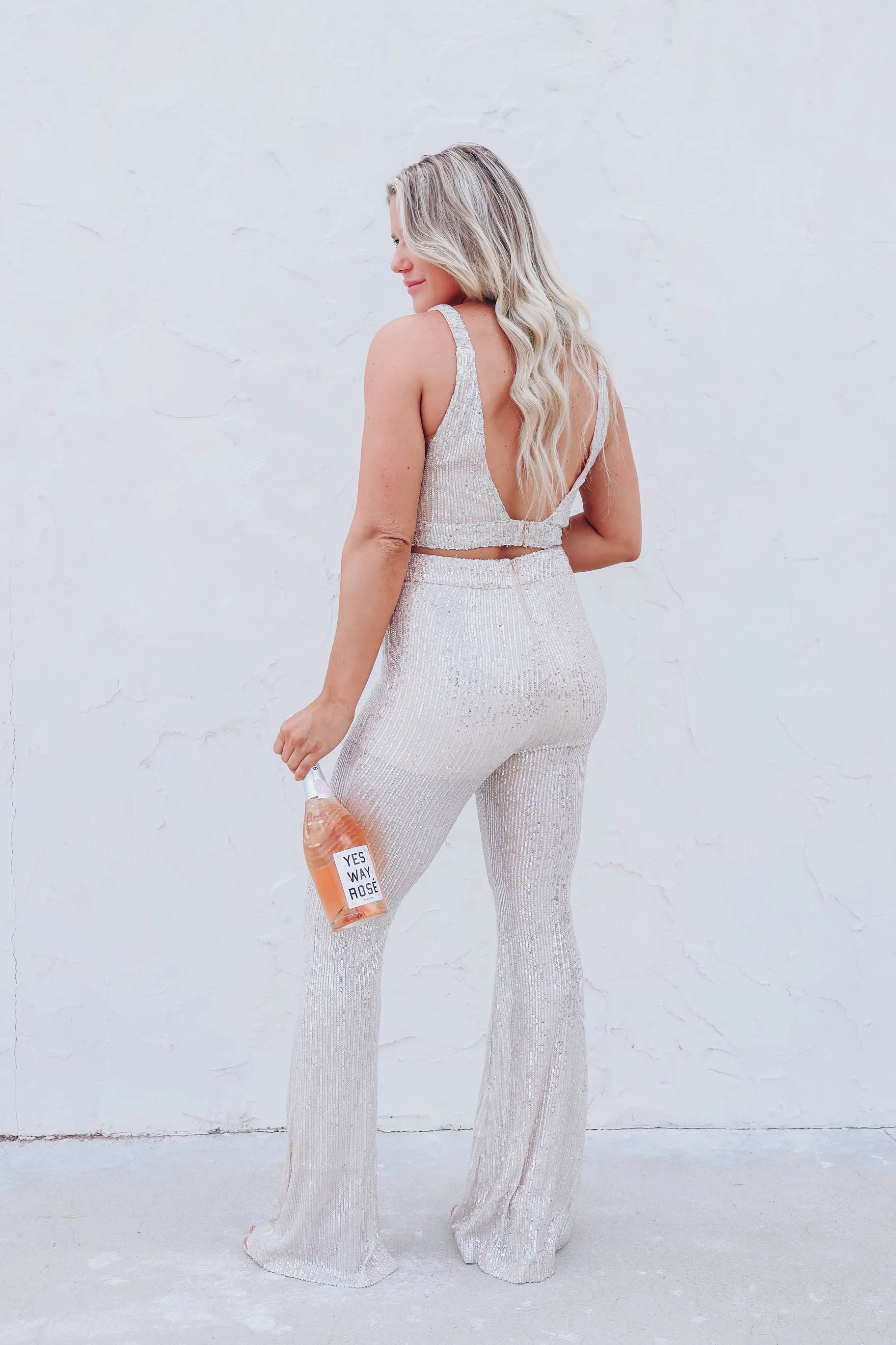 Miami Sequin Flare and Crop Set
