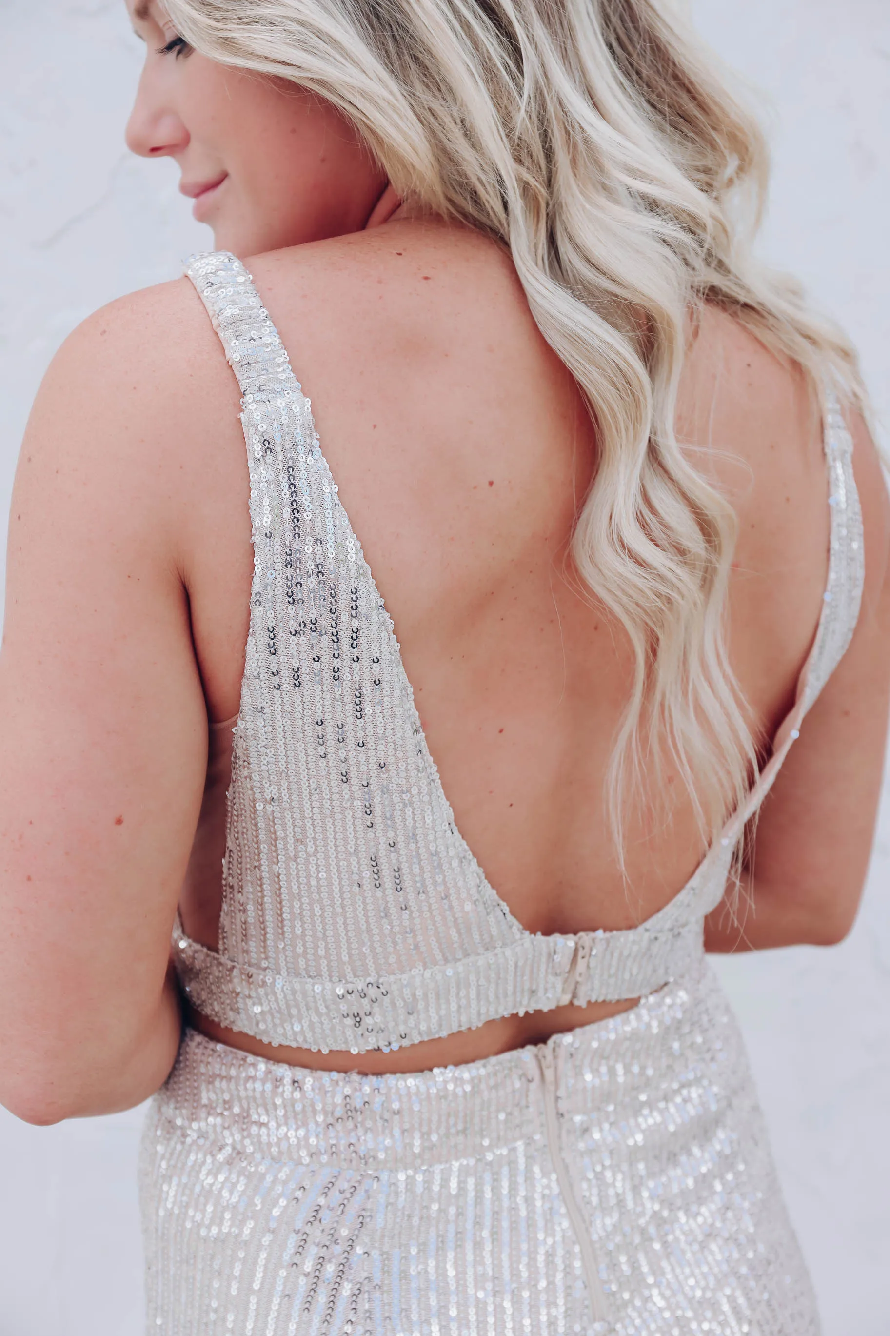 Miami Sequin Flare and Crop Set