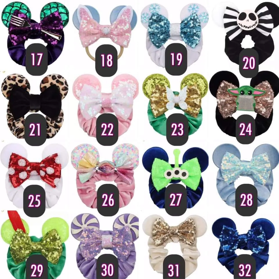 Mickey Ear Scrunchies Set