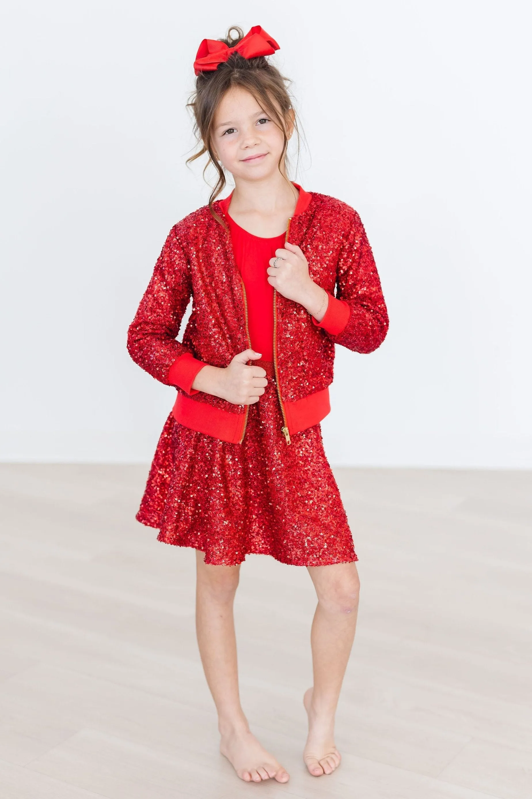 Mila & Rose Sequin Twirl Skort - Red