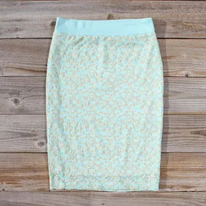 Mint & Lace Pencil Skirt