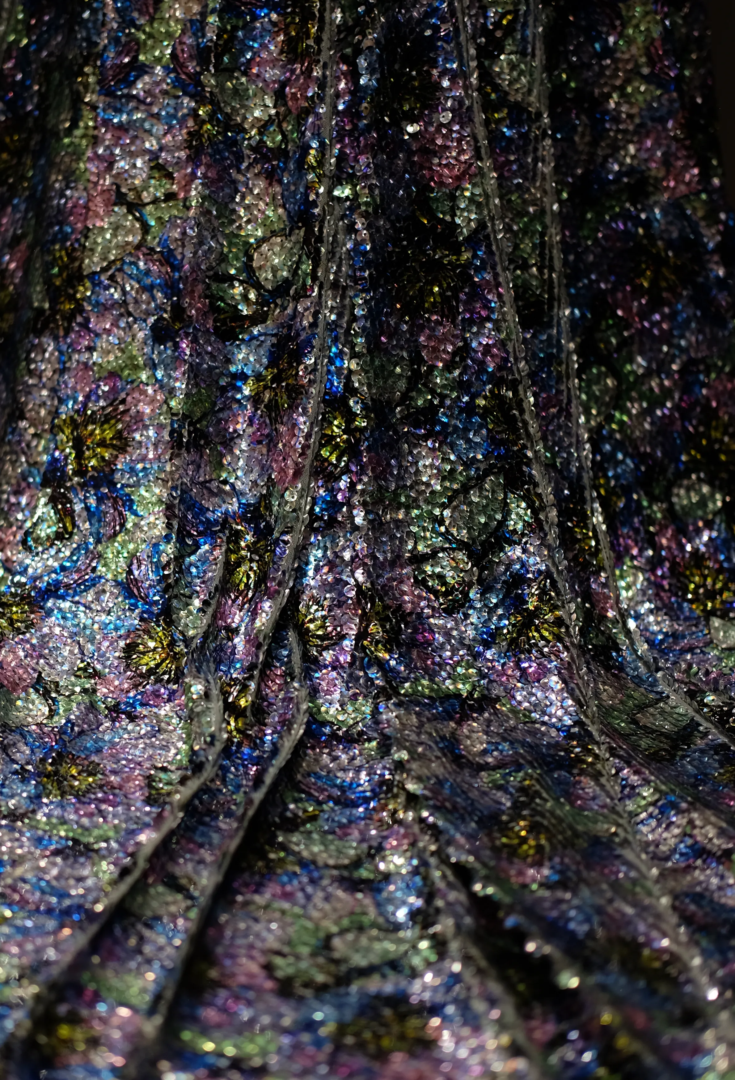MORAYA Floral Printed Sequin Mermaid Lehenga Skirt