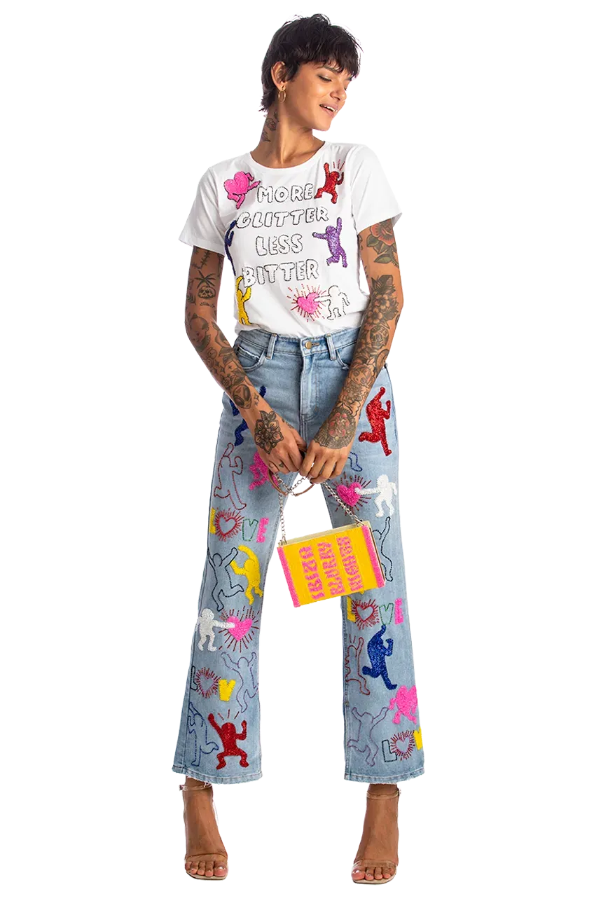 More Glitter Less Bitter Denim Pants