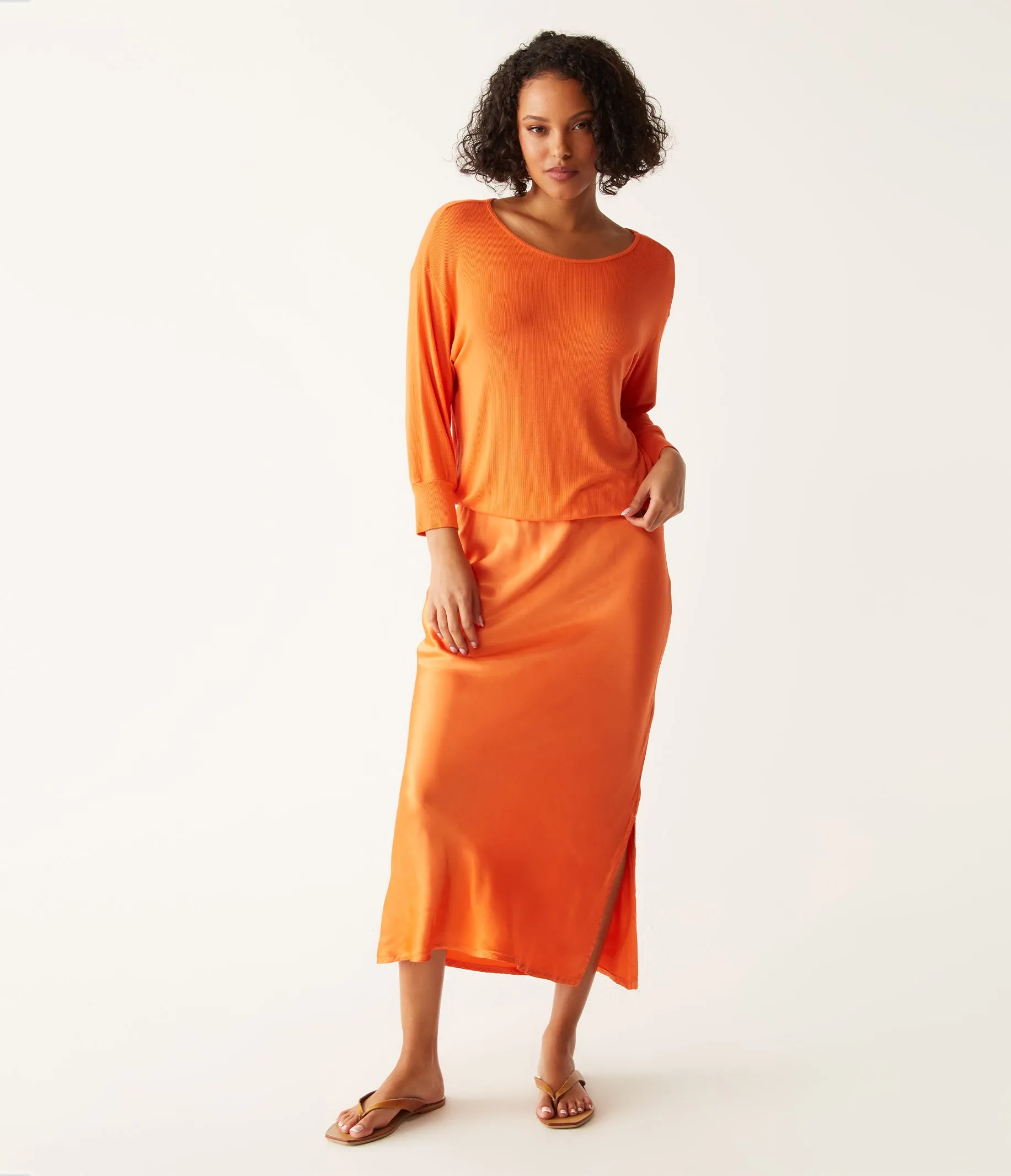 Nadia Mixed Fabric Satin Dress