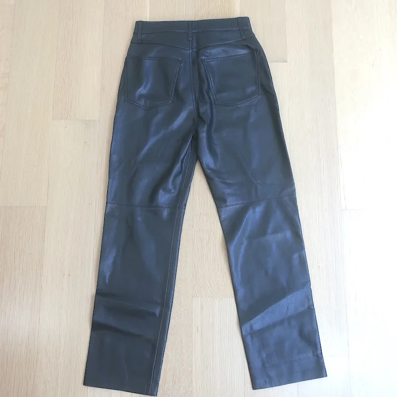 Nanushka Vinni Faux Leather Ankle Pants Black Size Extra Small