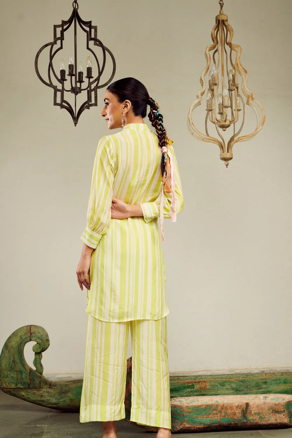 Nargis Neon Stripe Co-Ord Set
