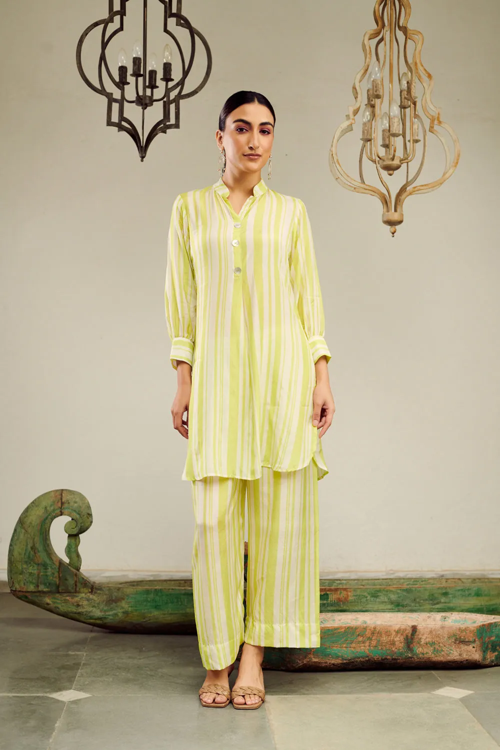 Nargis Neon Stripe Co-Ord Set