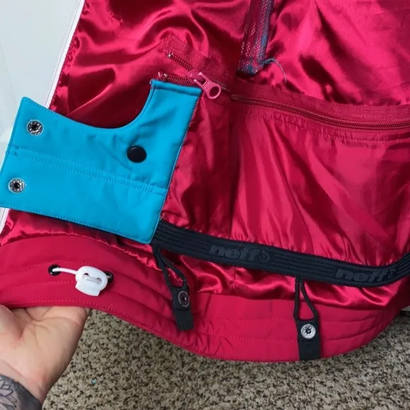 Neff Daily Softshell Snow/Ski Coat Teal &amp; Maroon M