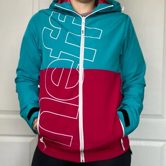 Neff Daily Softshell Snow/Ski Coat Teal &amp; Maroon M