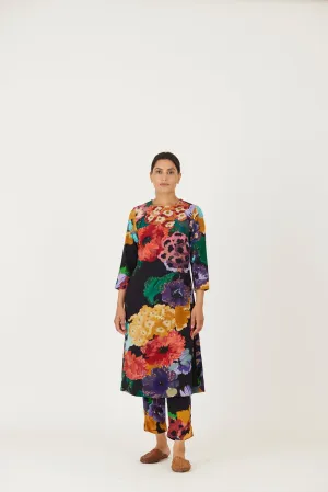 New Season Fall 24/Summer 25-Coord Set-Crepe-Embroidered-Farah Black-YAMLS03-Fashion Edit Yam
